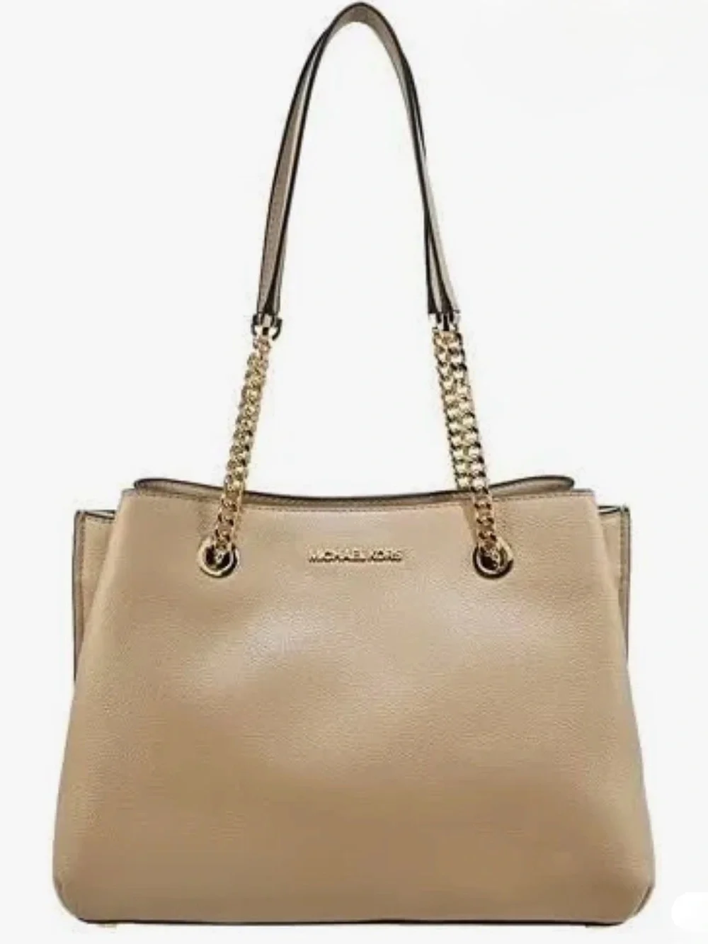 Pre-loved-MK Jet Set Medium Leather Chain Bag and Leather Bisque Trifold Wallet